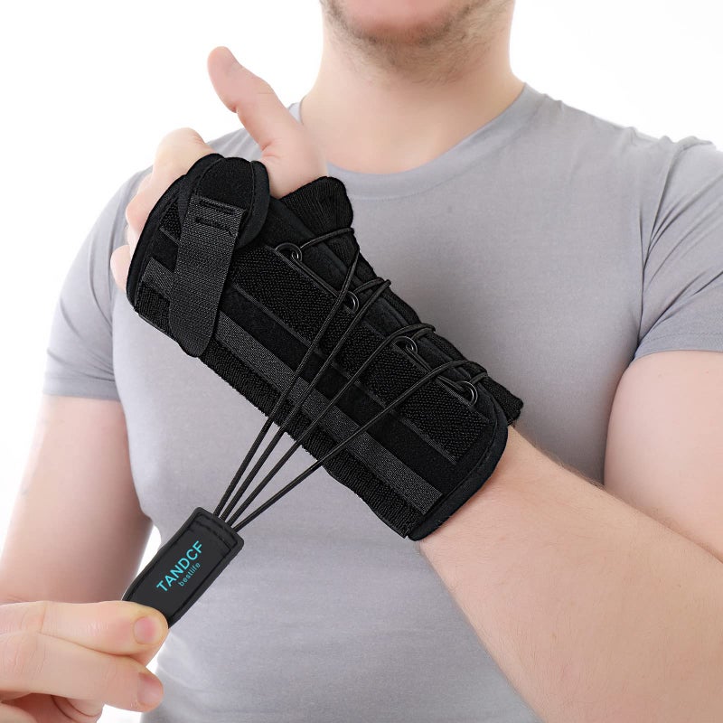TANDCF bestlife Unisex Universal Wrist Lacer Wrist Brace for Carpal Tunnel Syndrome De Quervains SyndromeAdjustable Night Wrist Support Brace with Splints Right Hand For Women MenGreat for Wrist PainSprainSports InjuriesJoint InstabilityArthritisWrist TendonitisLeftUniversal